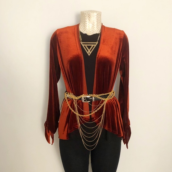 long velvet cardigan